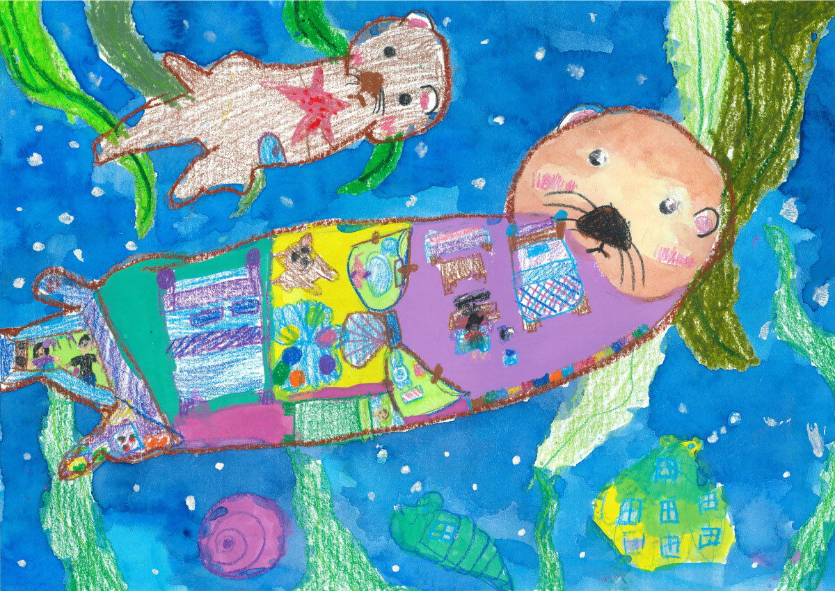 ラッコのおうちで海をプカプカ